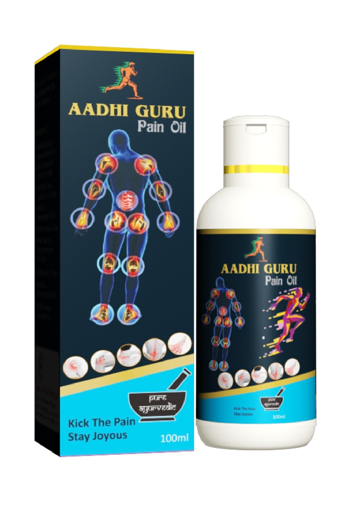 Aadhi guru Pain Oil (100ml pack of 2 bottles)